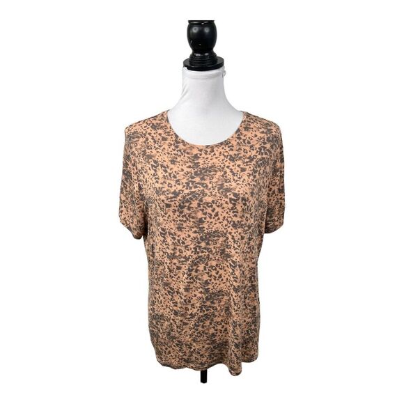 Nine West Blouse Knit Top Plus XXL Animal Print Multicolored Short Sleeves Shirt - Picture 9 of 9